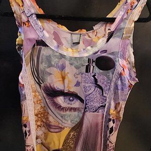 Custo Barcelona multi colored silk tank size M